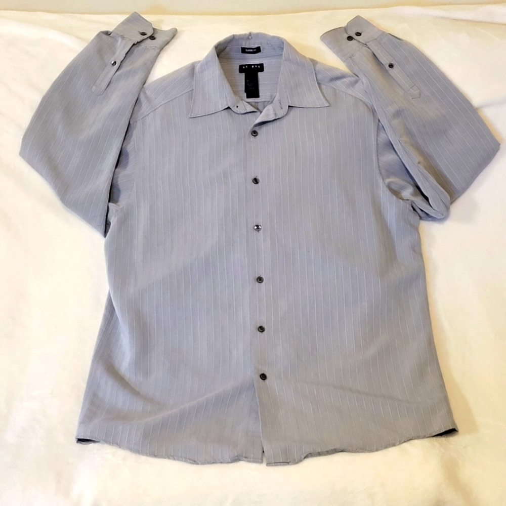Axcess Men's Dress Shirt, size Large, gray/silver